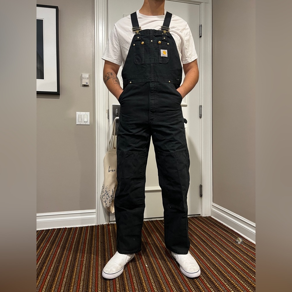 Black Carhartt overalls